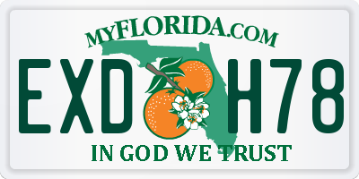 FL license plate EXDH78