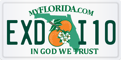 FL license plate EXDI10