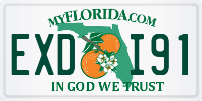 FL license plate EXDI91