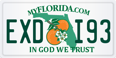 FL license plate EXDI93