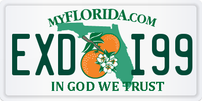 FL license plate EXDI99