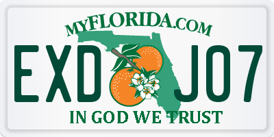 FL license plate EXDJ07