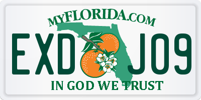 FL license plate EXDJ09
