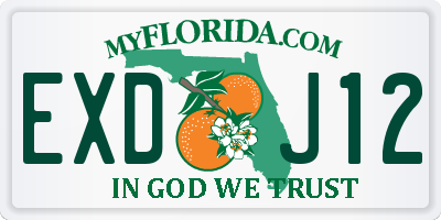 FL license plate EXDJ12