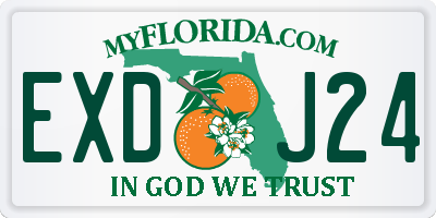 FL license plate EXDJ24