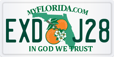 FL license plate EXDJ28