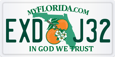 FL license plate EXDJ32