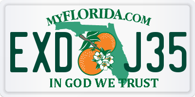 FL license plate EXDJ35