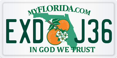 FL license plate EXDJ36