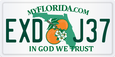 FL license plate EXDJ37