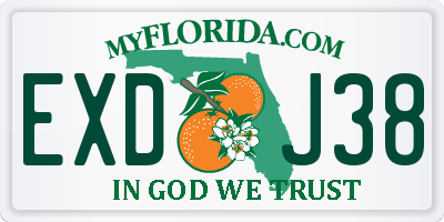 FL license plate EXDJ38