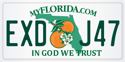 FL license plate EXDJ47