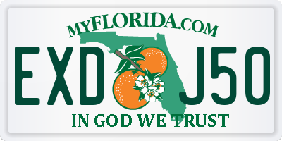 FL license plate EXDJ50