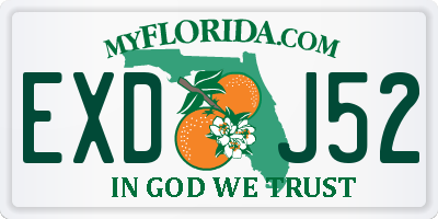 FL license plate EXDJ52