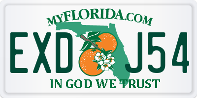 FL license plate EXDJ54