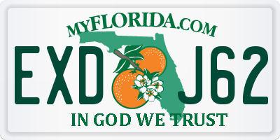 FL license plate EXDJ62
