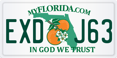 FL license plate EXDJ63