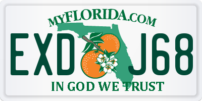 FL license plate EXDJ68