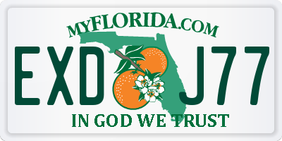 FL license plate EXDJ77