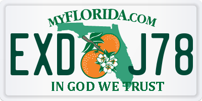 FL license plate EXDJ78