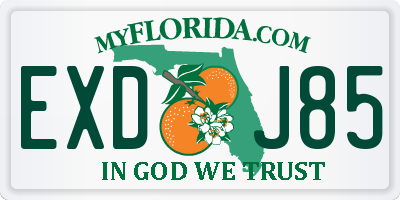 FL license plate EXDJ85