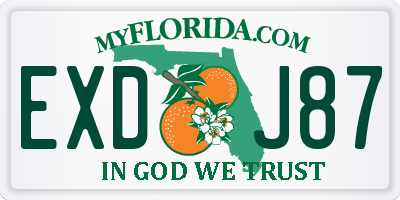 FL license plate EXDJ87