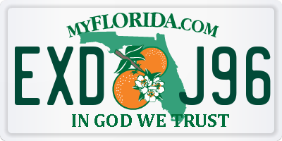 FL license plate EXDJ96