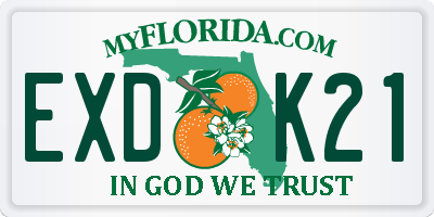 FL license plate EXDK21