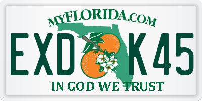 FL license plate EXDK45