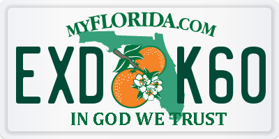 FL license plate EXDK60