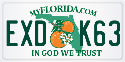 FL license plate EXDK63