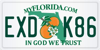 FL license plate EXDK86