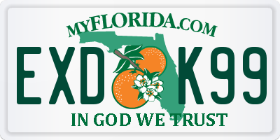 FL license plate EXDK99