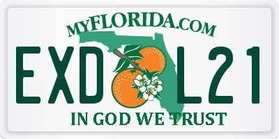 FL license plate EXDL21
