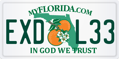 FL license plate EXDL33