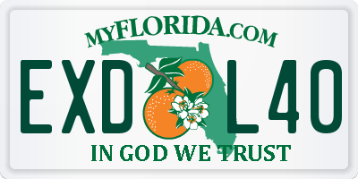 FL license plate EXDL40