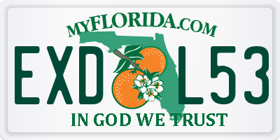 FL license plate EXDL53
