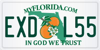 FL license plate EXDL55