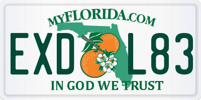 FL license plate EXDL83