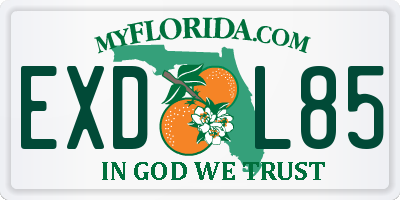FL license plate EXDL85
