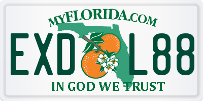 FL license plate EXDL88