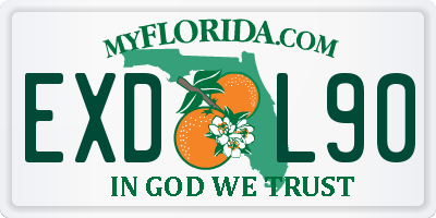 FL license plate EXDL90