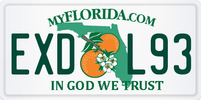 FL license plate EXDL93