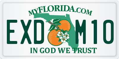 FL license plate EXDM10