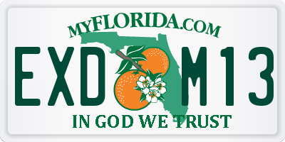 FL license plate EXDM13