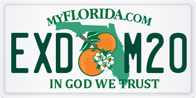 FL license plate EXDM20