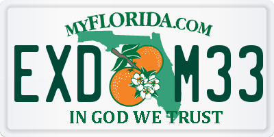 FL license plate EXDM33