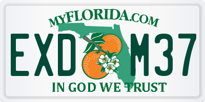FL license plate EXDM37