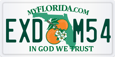 FL license plate EXDM54
