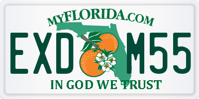 FL license plate EXDM55